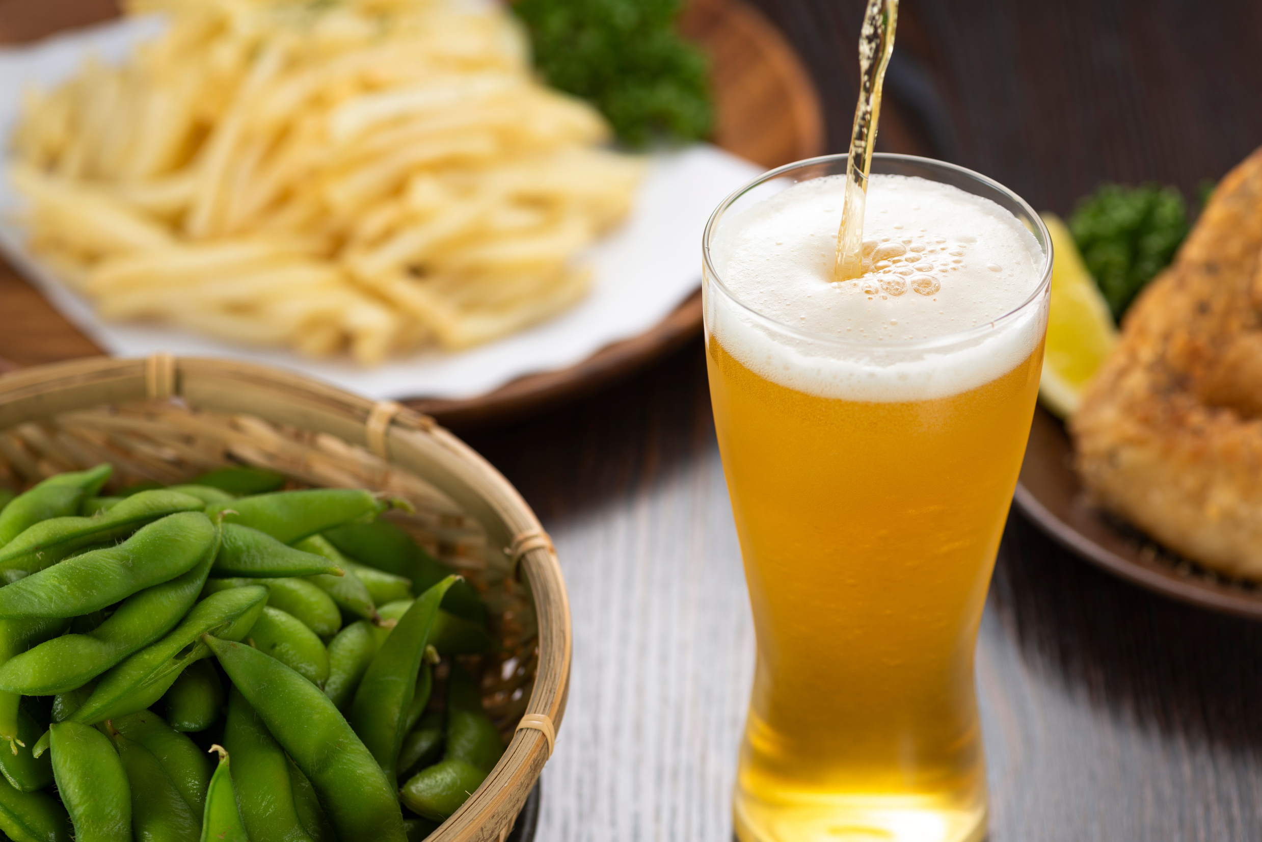 Beer and Japanese izakaya cuisine